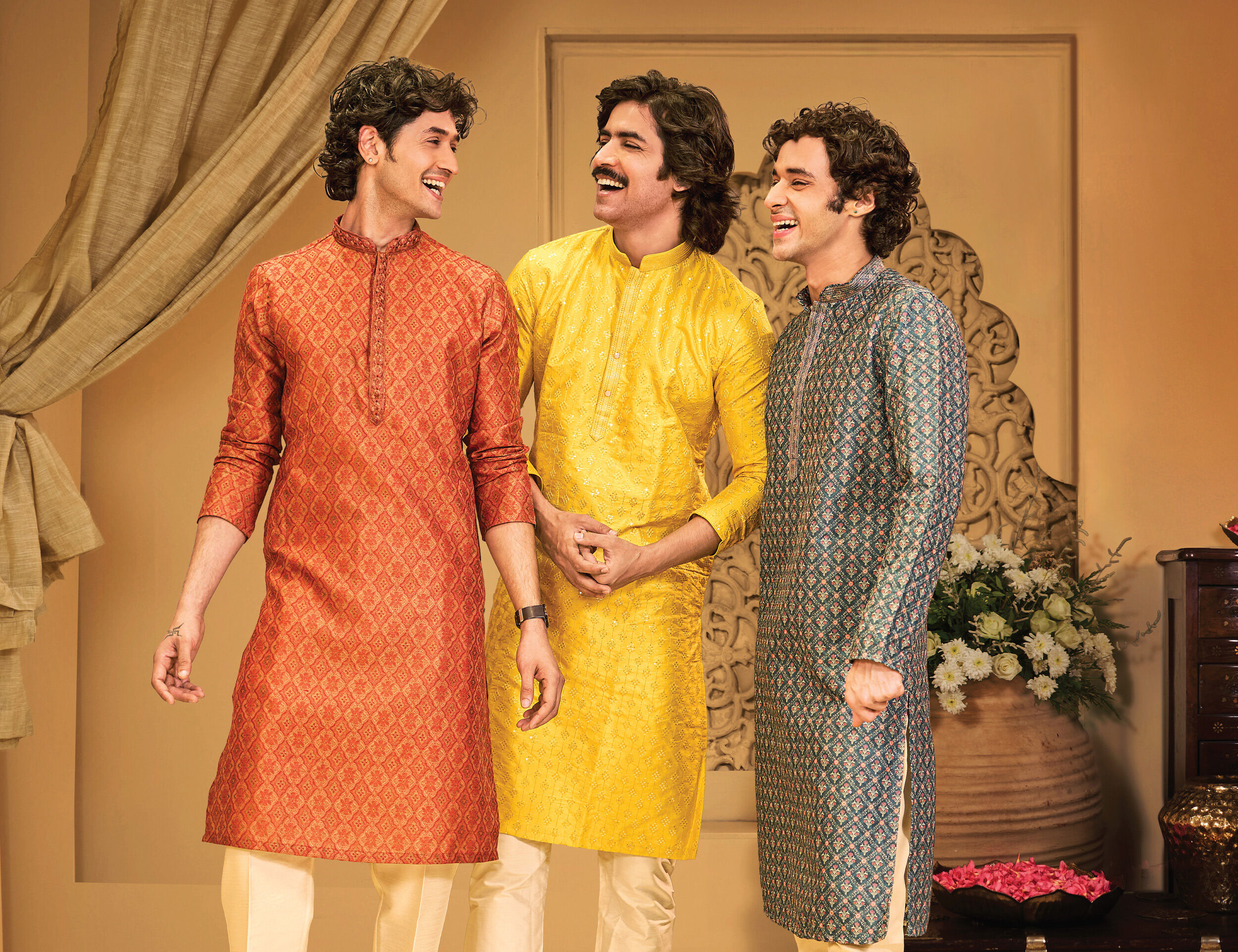 Men flaunting their stylish and unique hairstyle for wedding 